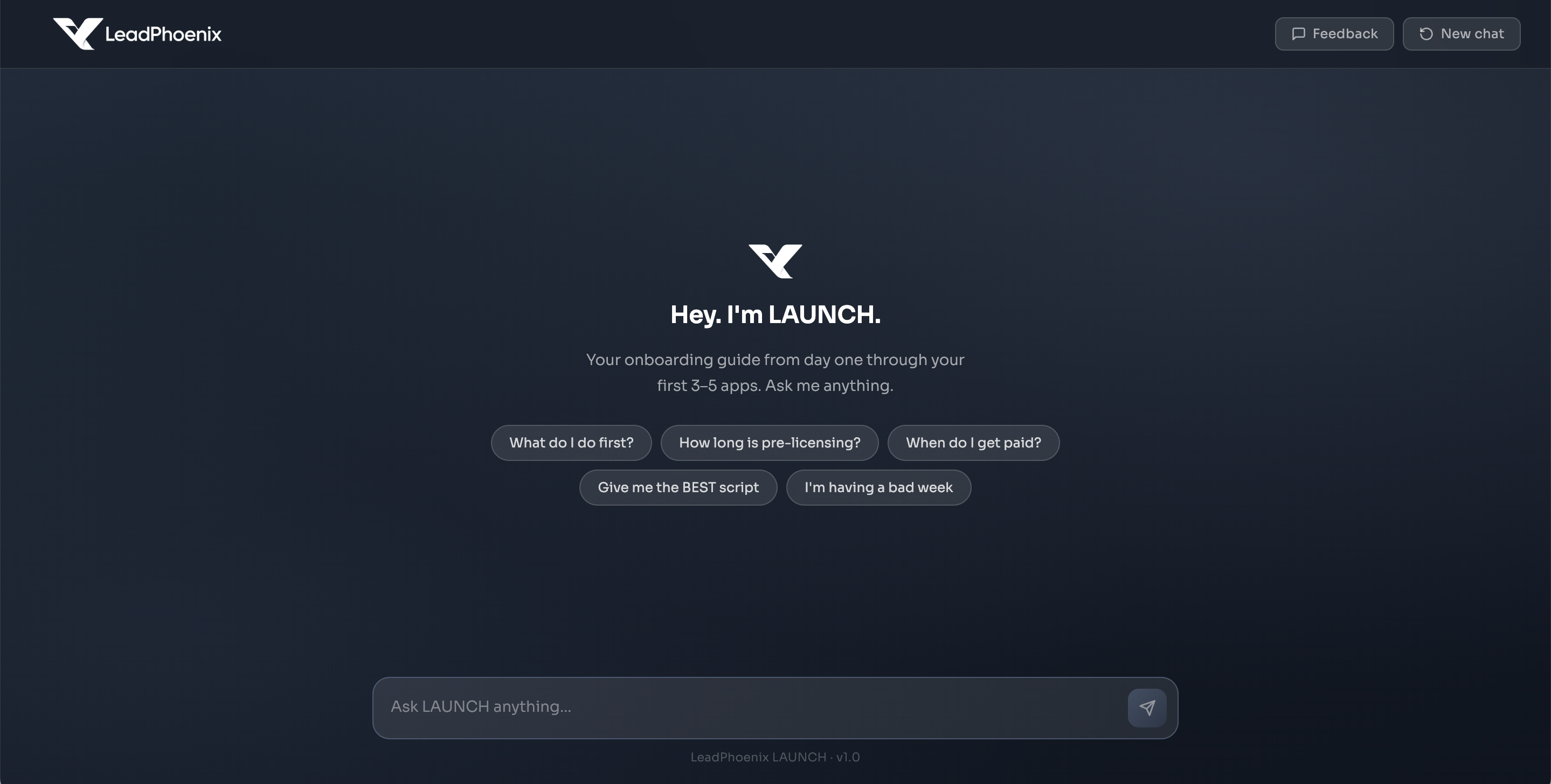 LeadPhoenix LAUNCH interface